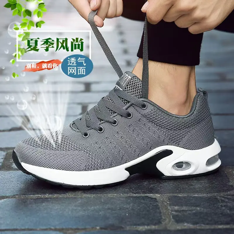 

Breathable Safety Shoes Men Air Cushion Work Sneakers Steel Toe Work Shoes Men Summer Anti-Puncture Work Safety Boots Lightweigt