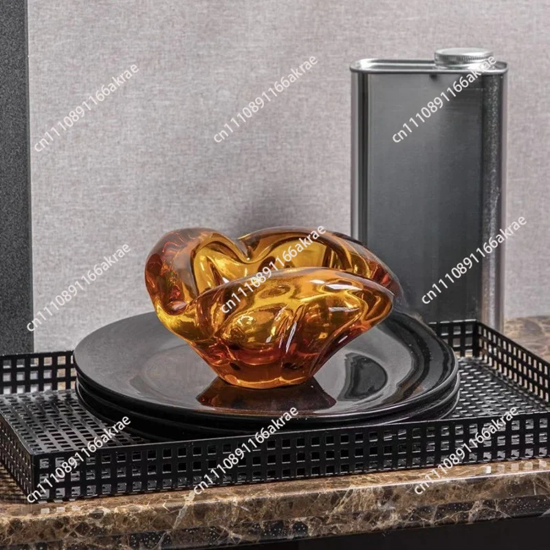 for irregular leopard print new brown glazed fruit plate ashtray living room entrance dining room table decoration ornament