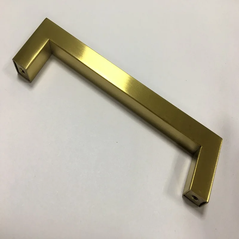 Gold Stainless Steel Cabinet Square Handles Modern Minimalist Furniture Drawer Wardrobe Door Stainless Steel Gold Handles image 2