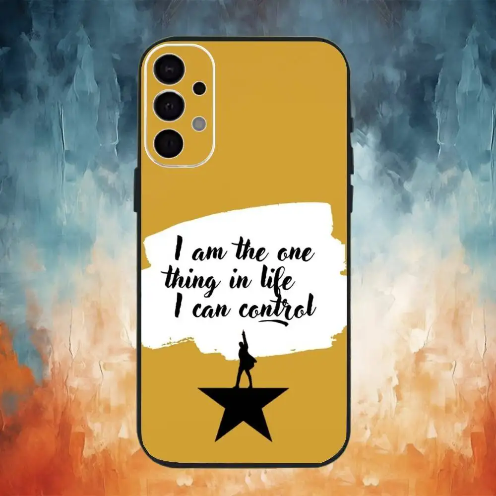 حافظة هاتف H-HaMiltOn M-Musical Lyrics لهاتف سامسونج S25,S24,S21,S22,S23,S30,Ultra,S20,Plus,Fe,Note,10,9,5G غطاء أسود