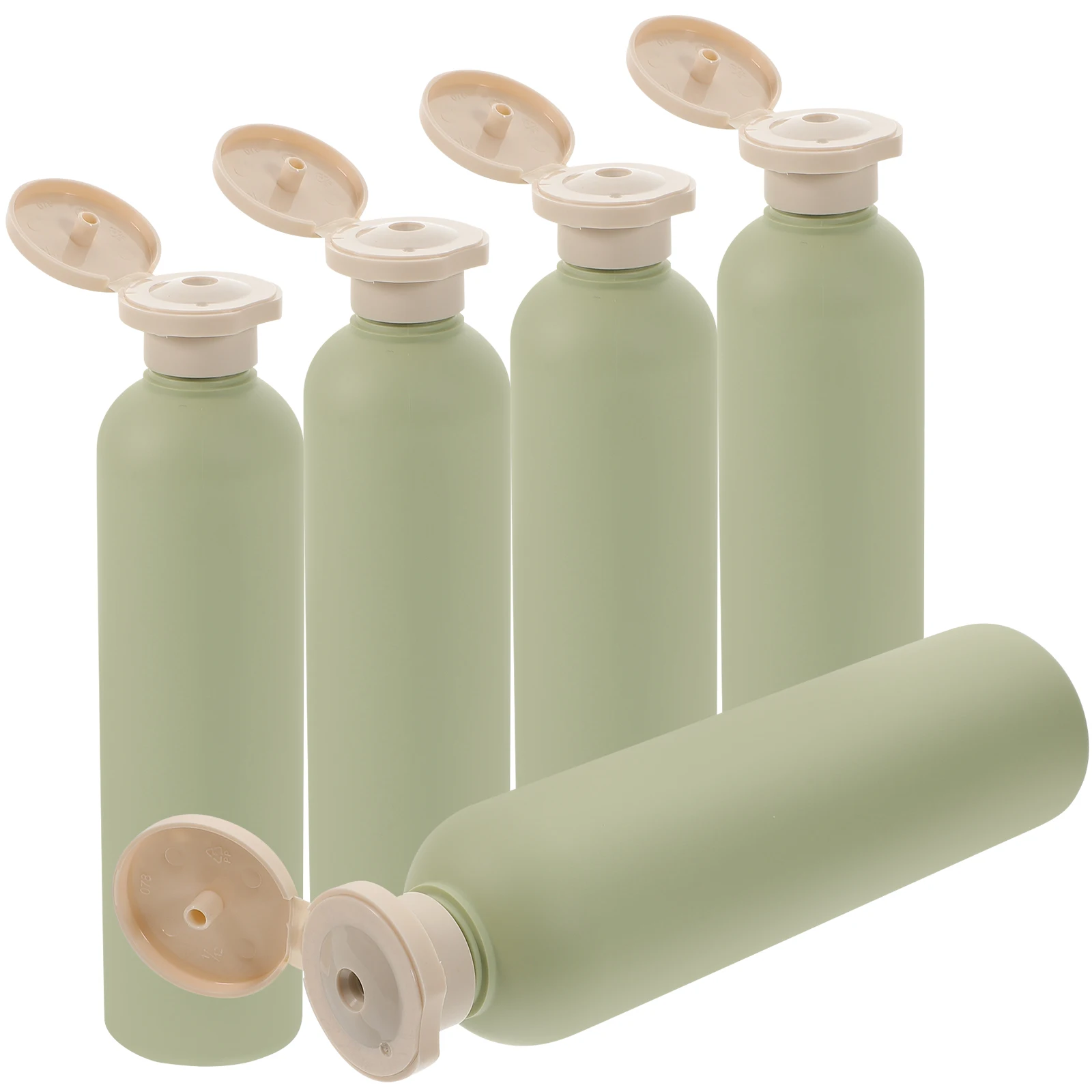 

5 pcs Empty Bottle Set Travel Dispenser Squeeze Bottles Flip Cap Toiletries Size Refillable Plastic Shampoo Conditioner Cream