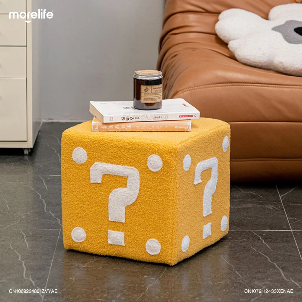 Creative Square Doorstep Instagram Style Coffee Table Footstool Shoe Changing Stool Modern Question Sofa Low Stool Furniture F08
