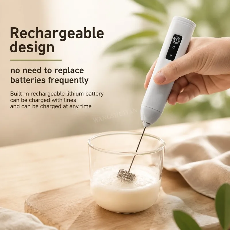 Portable Electric Milk Frothers Handheld Blender USB Mini Coffee Maker Whisk Mixer Cappuccino Cream Egg Beater Food Blender - view 3