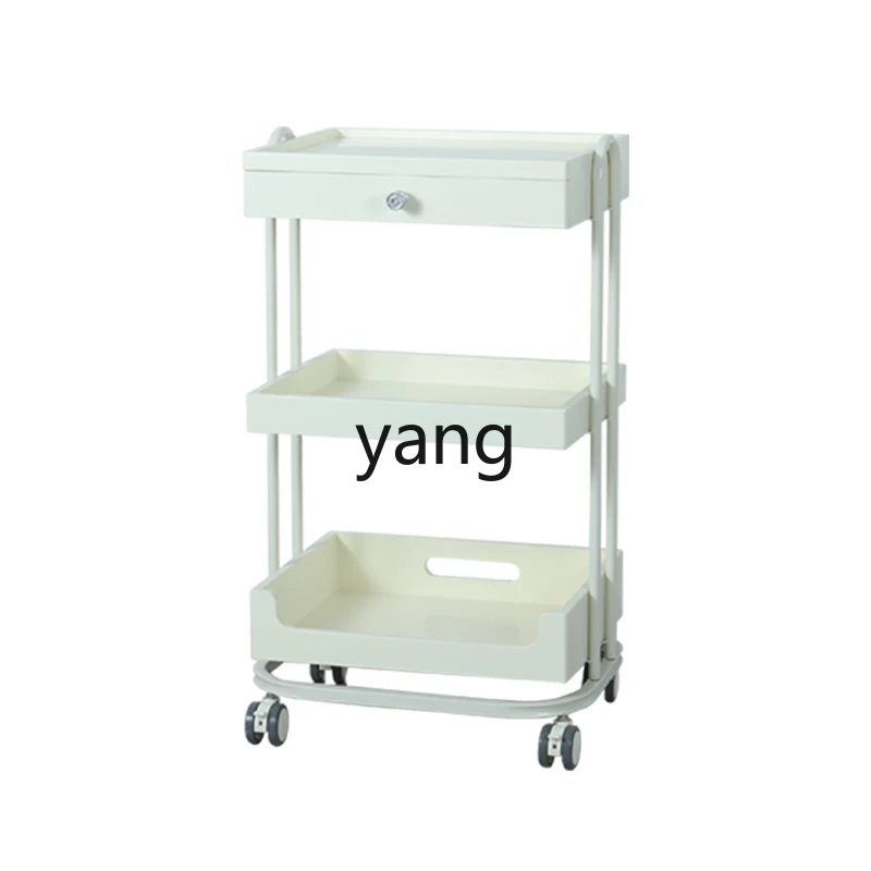 Yjq cream wind beauty trolley, special rack for beauty salon, advanced tattoo and manicure, small bubble trolley