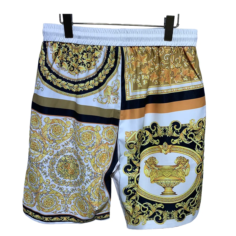 New men's shorts Baroque palace print spring summer quick drying beach pants European Milan casual high-quality S-XXL swimming