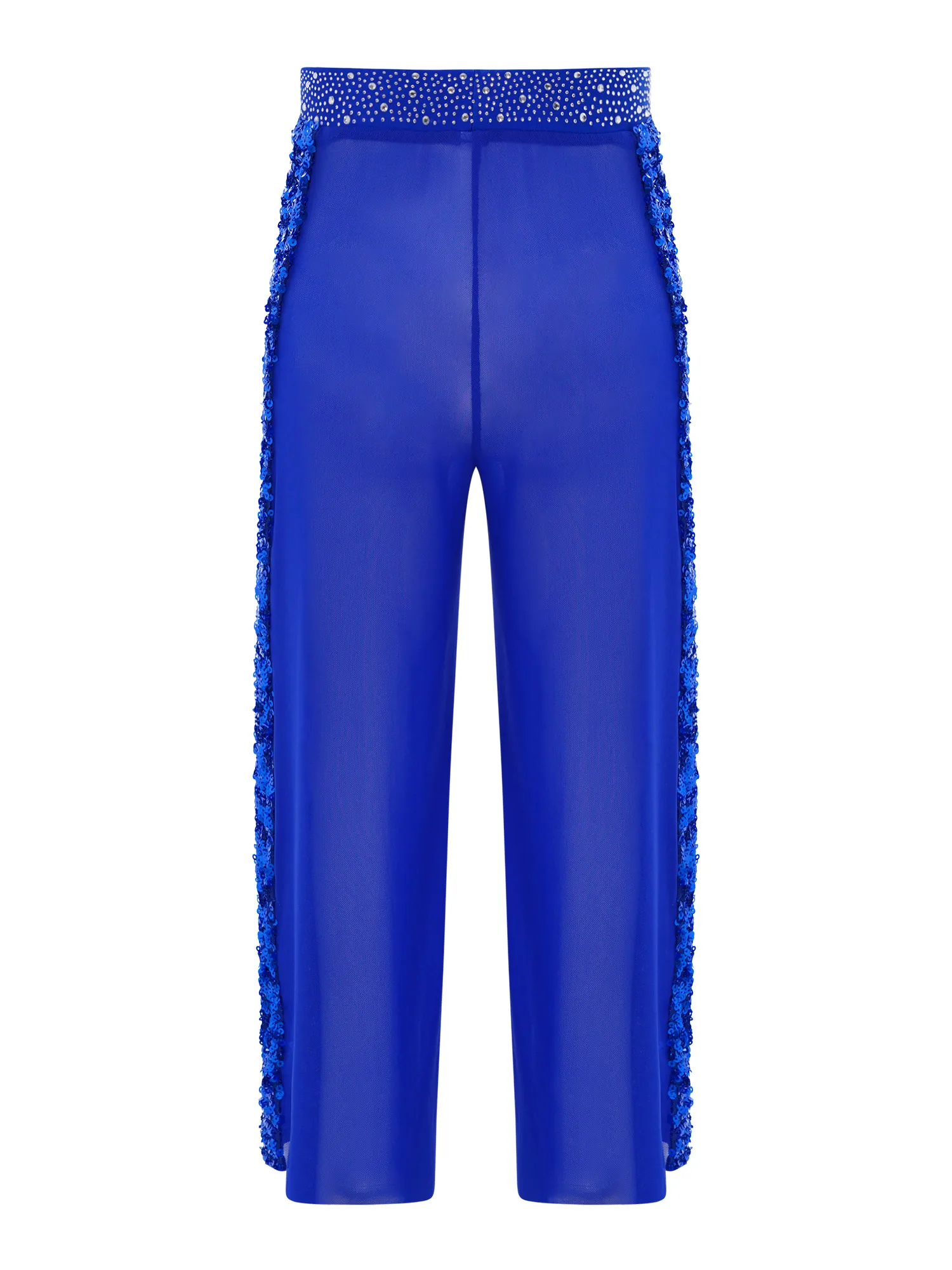 Zestawy do tańca jazzowego dla dziewczynek, strój sportowy, kostium sceniczny, golf, długi rękaw, błyszczący cekinowy crop top z siateczkowymi spodniami