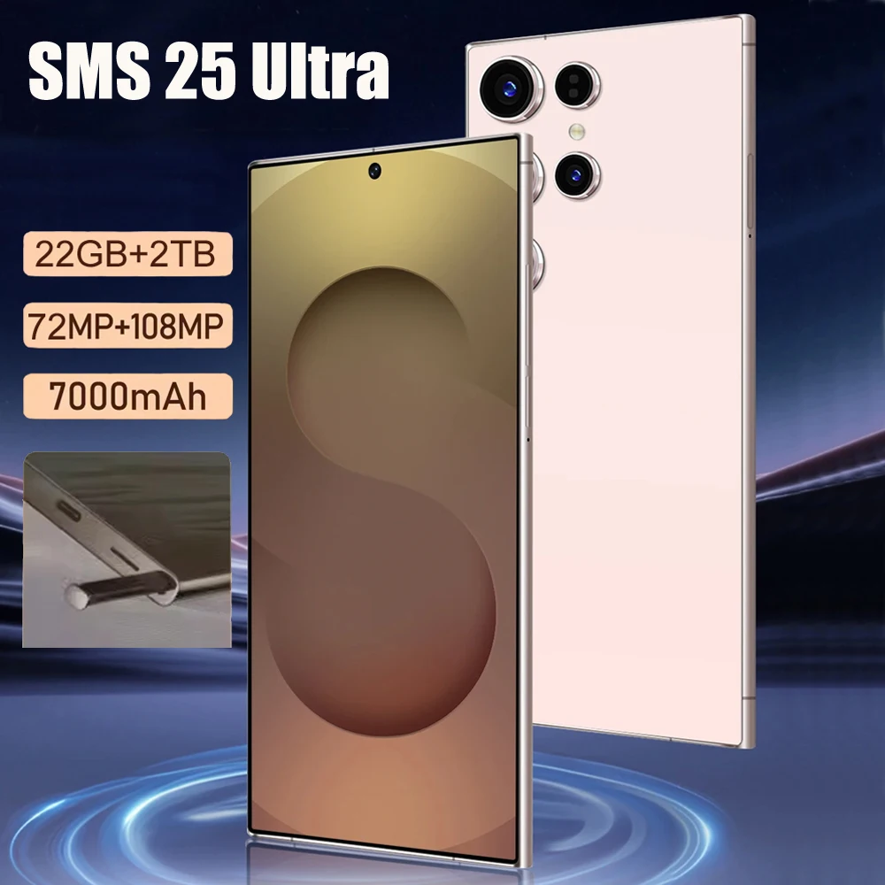 

Screen Protector For SMS 25 Ultra Mobile Phones 22GB+2TB Cell Phone Tempered Glass Film For Android Smartphone 7800mAh Cellphone