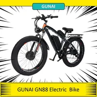 GUNAI GN88 Electric Mountain Bike 26*4.0in Fat Tires 1000W*2 Motors 55km/h Max Speed 48V 22Ah Battery 130km Range Men's E-Bike