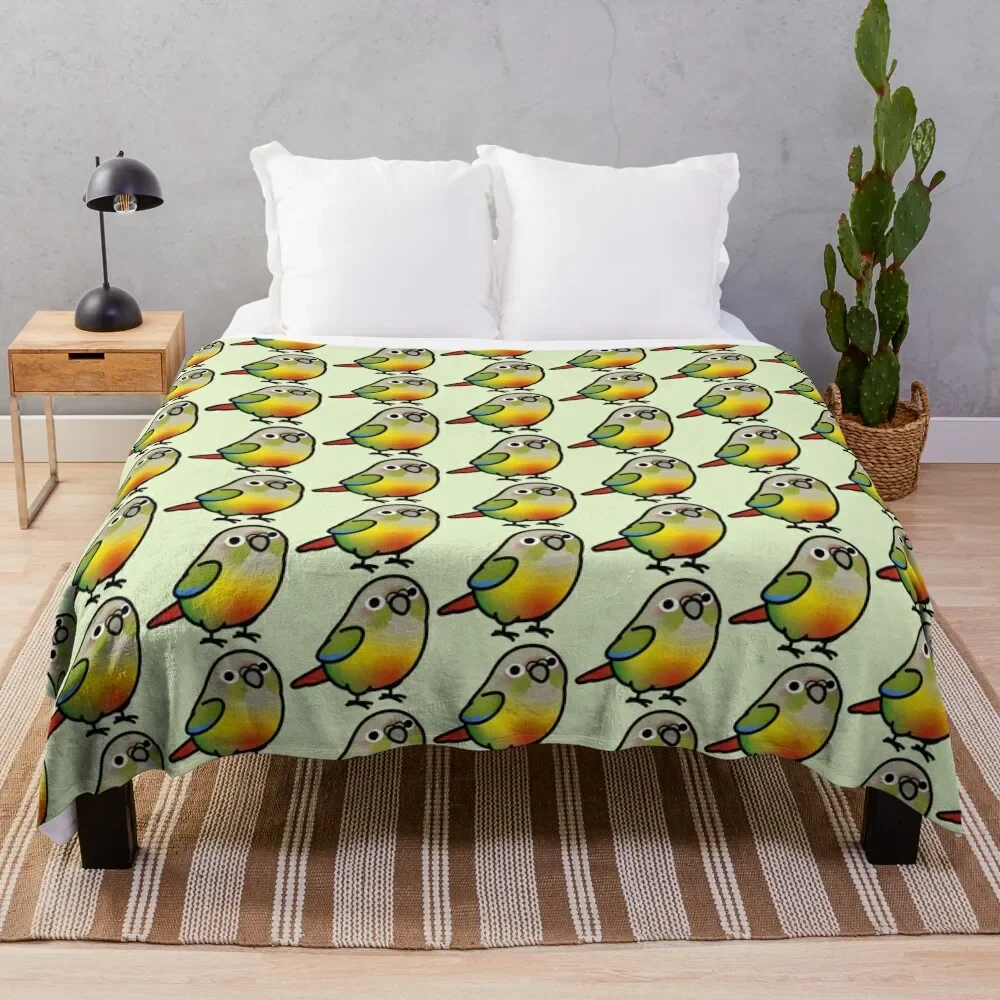 

Chubby Pineapple Green Cheek Conure Throw Blanket funny gift Soft Plaid Blankets For Sofas Blankets