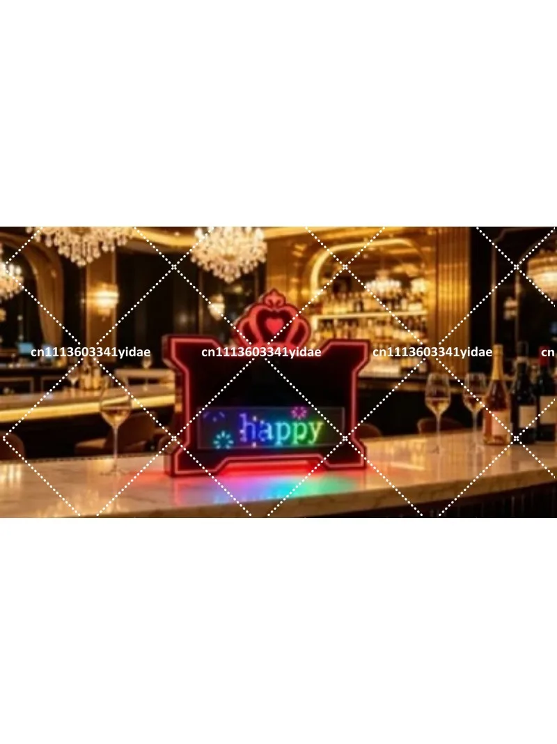 Programmable Digital LED Message Sign DIY Wine Display Holder for Bar Nightclub Party