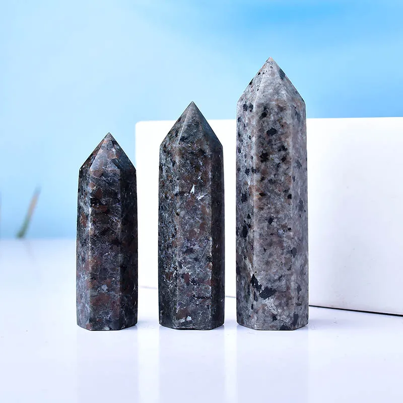 Natural Crystal Flame Stone Polished Crystal Point Healing Stone Tower Hexagonal Prisms Obelisk Wand Treatment Stone DIY Gift
