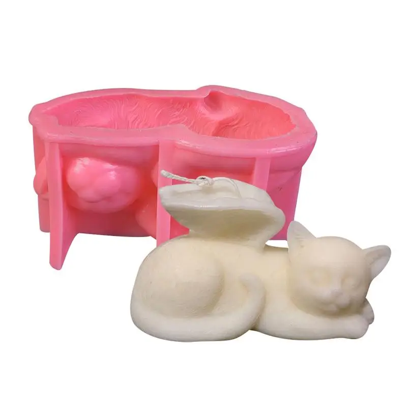 3D Sleeping Dog Mold Silicone Animal Mold For Candle Making Silicone Pet With Wings Mold For Candles Candle Mould Wax Epoxy