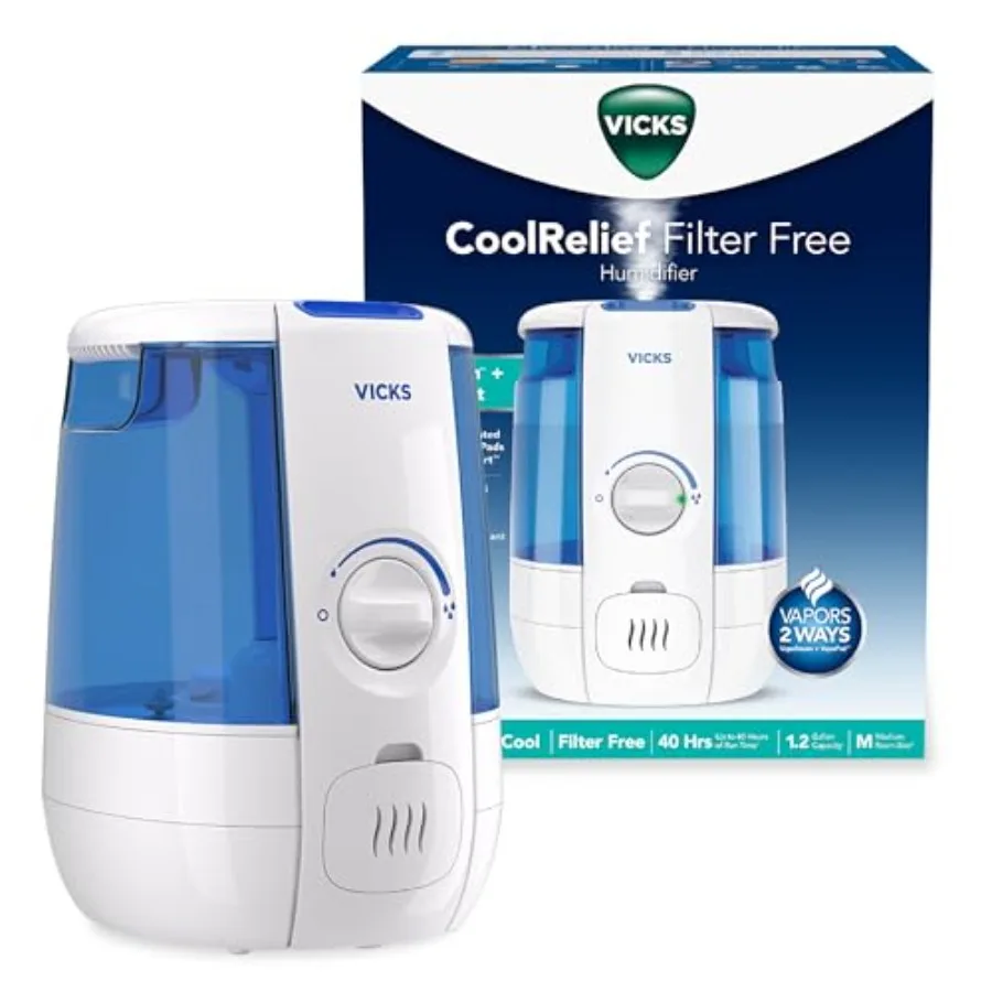 مرطب هواء CoolRelief للغرف الصغيرة والمتوسطة، مثالي للطفل والكبار، عملية هادئة بسعة 1.2 جالون #1