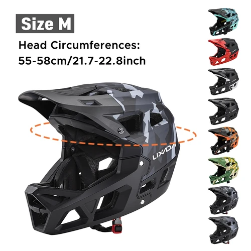 Imagen 1 del producto Casco de bicicleta de montaña de cara completa para adultos, casco de carreras para descenso MTB para hombres/mujeres, casco de bicicleta de montaña para adultos con visera de más de 31 ventiladores