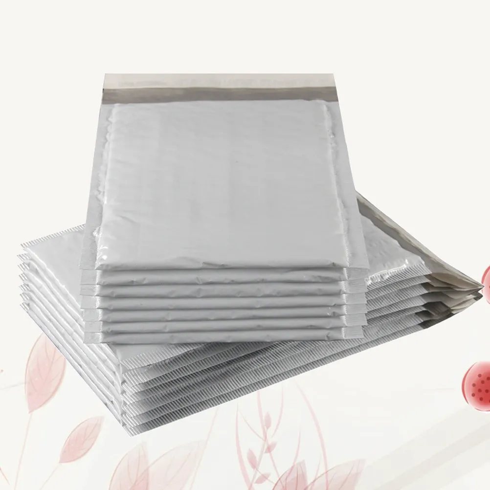 

50Pcs Grey Poly Bubble Mailer Postal Bag Self Seal Adhesive Eco-Friendly Shockproof Shipping Envelope for Valuables Daily
