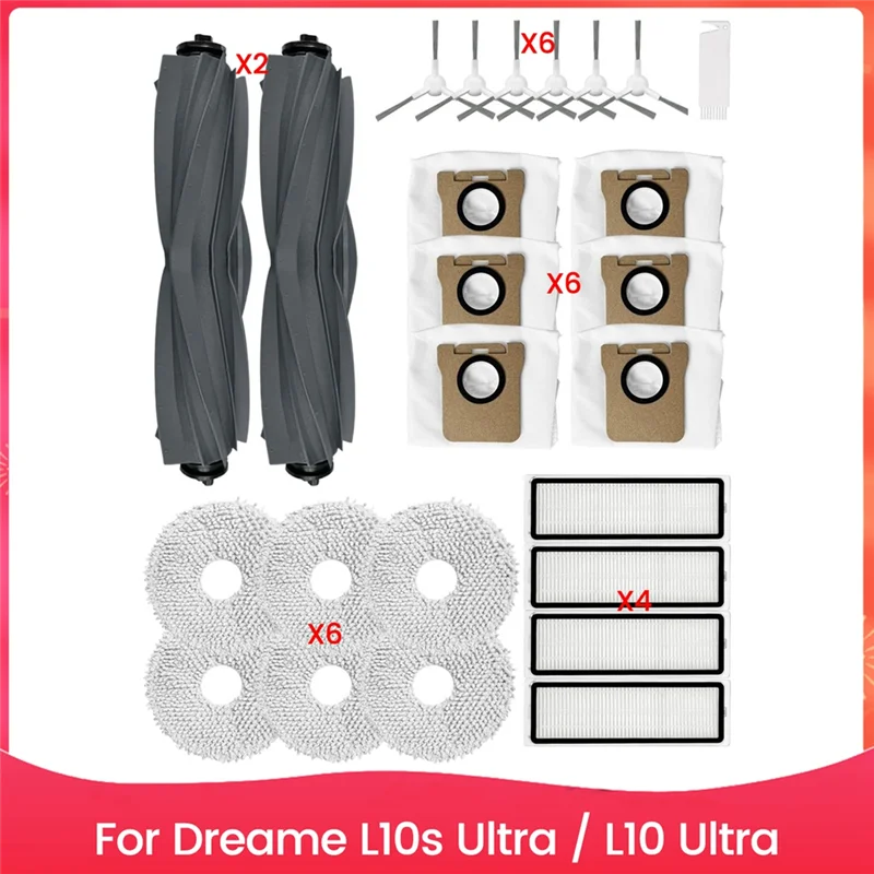 

Запасные части SANQ для робота-пылесоса Dreame L10s Ultra/L10 Ultra, основная боковая щетка, HEPA-фильтр, мешок для пыли, аксессуары