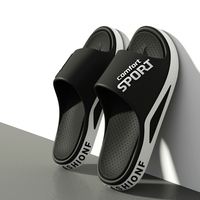 Men's Fashion Slide Sandals Summer Non-Slip Comfortable Flat Sole Slippers for Indoor & Outdoor Wear Trendy Breathable Home Shoe