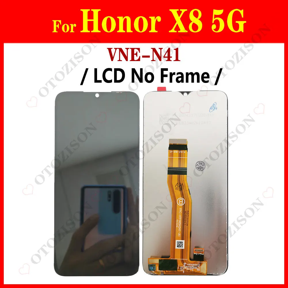 For Honor X8 5G LCD VNE-N41 With Frame For Huawei Honor X8 4G Display TFY-LX1 TFY-LX2 TFY-LX3 Screen Touch Digitizer Assembly