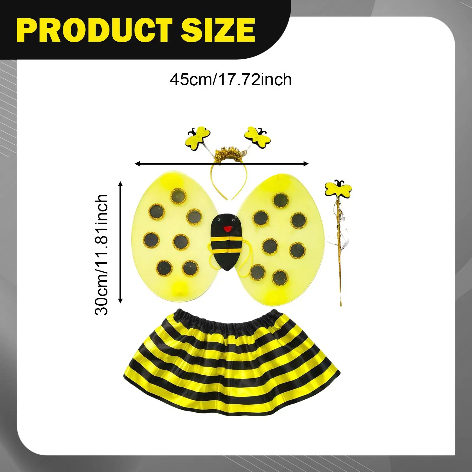 어린이 범블비 드레스업 소품 화려한 코스프레 세트 날개 안테나 머리띠 마법봉 생일 파티 용품