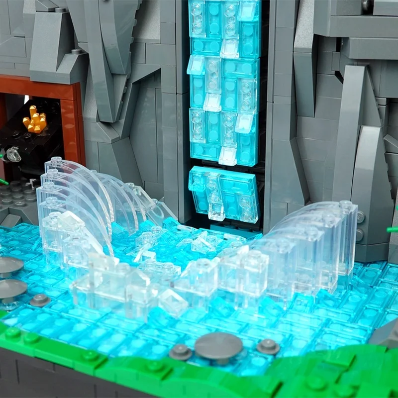 2381 قطعة MOC شلال العمل BrickLink نموذج اللبنات هدية عيد الميلاد البناء تجميع لعبة عيد ميلاد الطوب الإبداعي