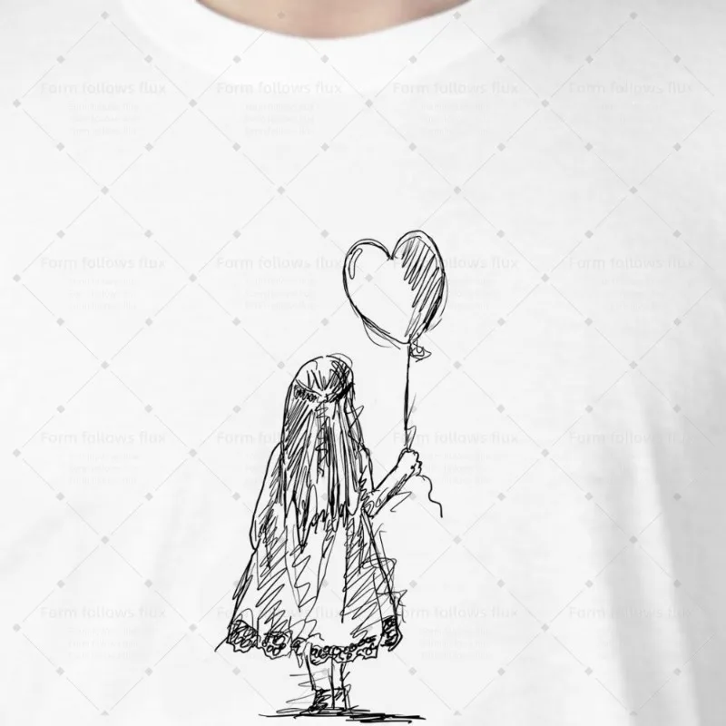 

2026 men T-Shirt Hoodie Hand Drawn Comic style Girl with Balloon Family Kids Mums Romantic Unisex S-6XL Plus Size Friendly