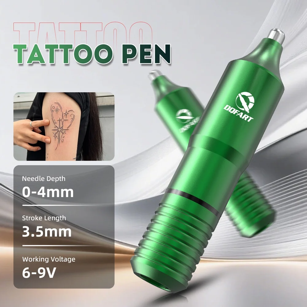 DQFART Electric Tattoo Machine Removable Battery&Adapter Body Art Creative Designs Tattoo Ink Needles Blue Soap Tattoo Artists