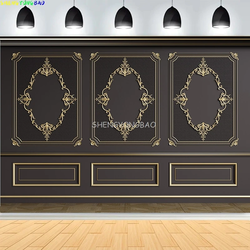 

Luxury Classic Interior Wall With Mouldings Photography Backdrops European Vintage Wood Wedding Photo Studio Background DX-02