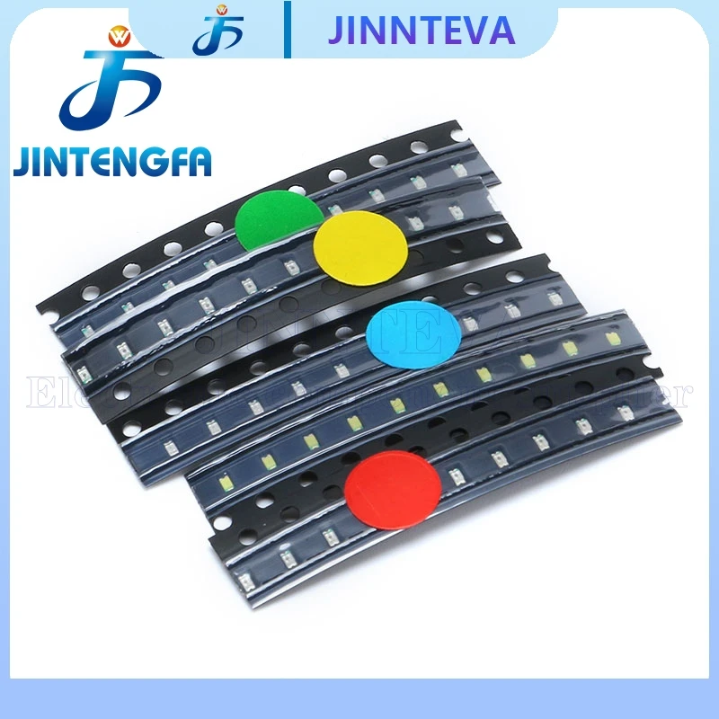 3000PCS 0402 SMD LED White Red Yellow Emerald Green Blue Purple Yellow-green Orange Light Emitting Diode High Brightness 1005