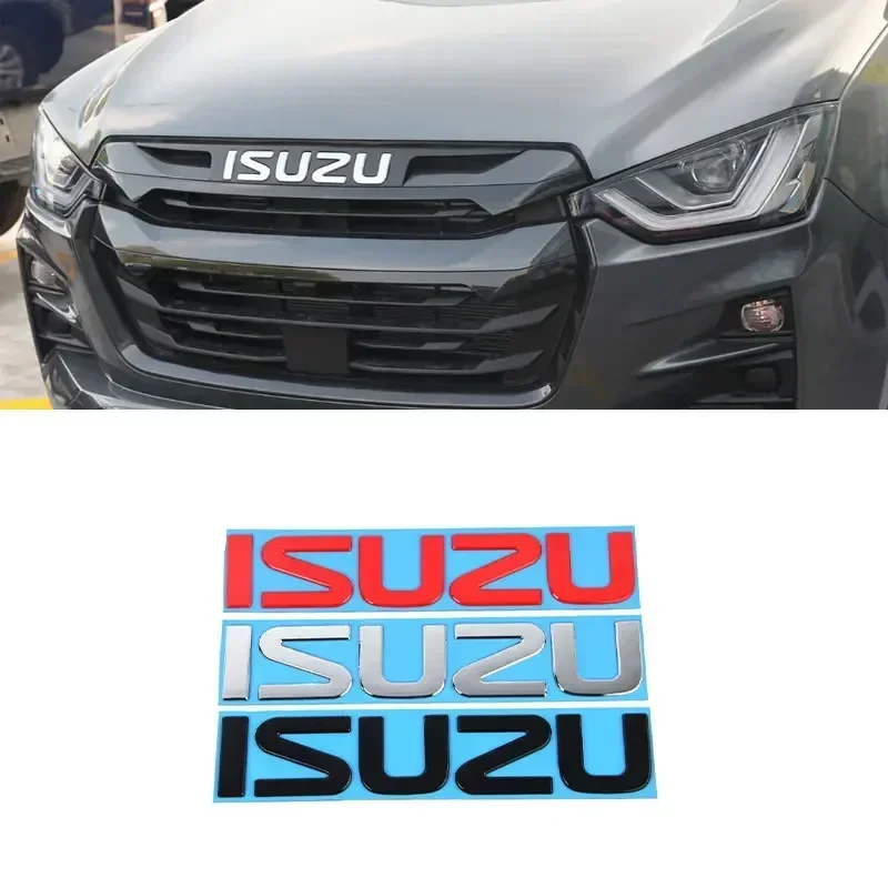 ISUZU big letter emblem front badge Car stickers for ISUZU D-MAX  I II WFR VAN NFR ATV TROOPER head label logo refit accessories