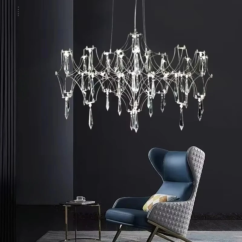 

Modern Creative Chrome Gold Led Chandelier for Living Room Dining Table Luxury Indoor Decoration Crystal Lighting Fixtures