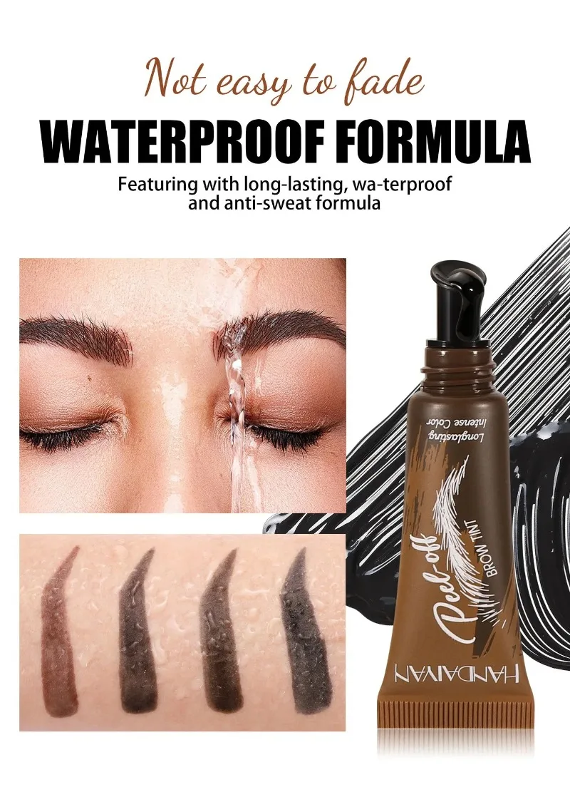 5-farbiges, abziehbares Augenbrauengel und Pinsel in einem, langanhaltende, intensive Farbe, schweißresistent, semi-permanente Augenbrauenfarbe, Augen-Make-up – Detail 6