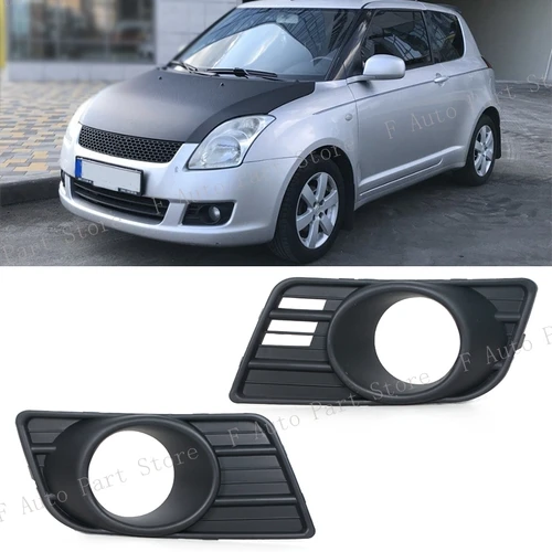 Faro antiniebla del parachoques delantero del coche, cubierta de luz antiniebla, marco de cubierta embellecedora de rejilla, capó de bisel para Suzuki Swift 2007 2008 2009 2010