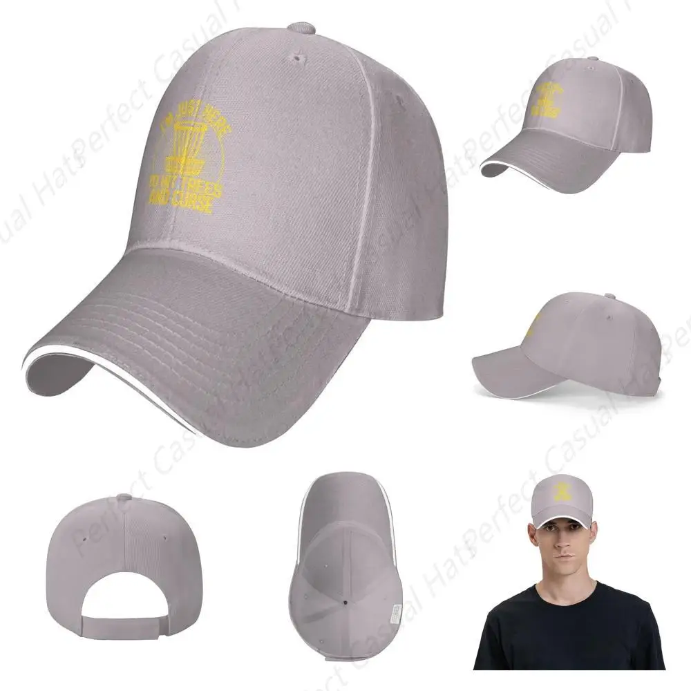 

Funny I'm Just Here To Hit Trees And Curse Printing Hats For Men Women Baseball Caps Adjustable Peaked Sandwich Dad Hat