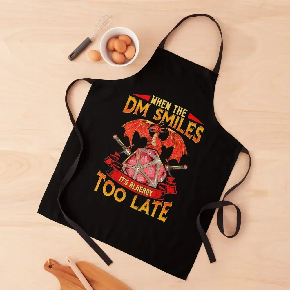 

Funny When the DM Smiles, It's Already Too Late Apron Kitchen Handle For Women kitchen item Cooking Clothes Apron