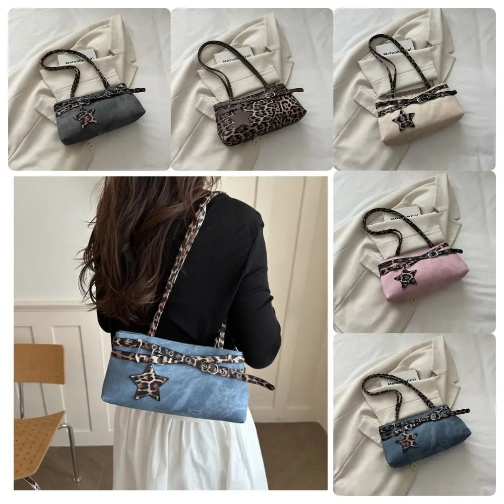 New Y2K Shoulder Bag Leopard Print Adjustable Strap Underarm Bag Star Pendant Women Handbag view 5