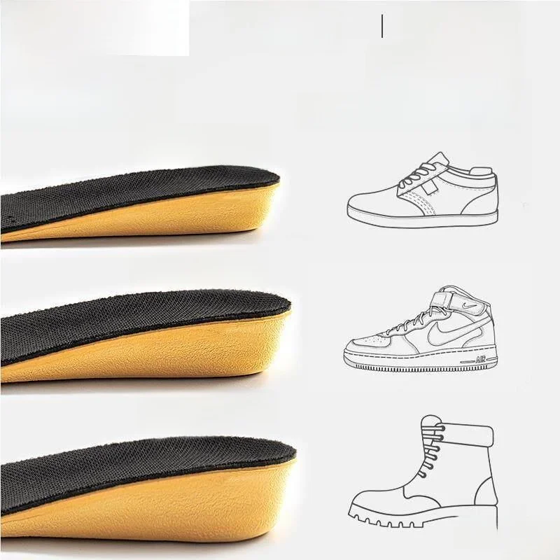 Invisible Heightening Shoe Inserts Men Women Sports Shock Absorption Breathable Sweat Absorbing Odor Control Ultra Soft Botto...