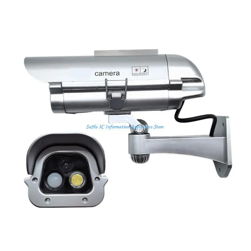  Solar Power Movement Sensors Fake Security Camera with LED Lights 216mm