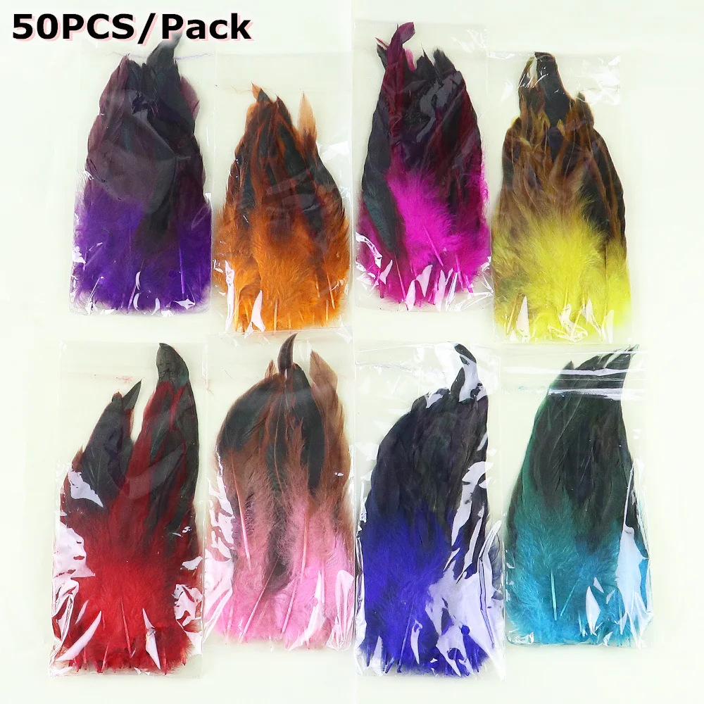 100pcs Natural Rooster Pheasant Chicken Feather Tail 14-20cm Crafts Diy Dyed Chicken Plume Jewelry Making Decoration Accessories