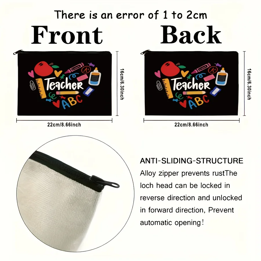 ハート型のデザインに「TEACHER ALphabet」プリントが施されており、女性教師や教師の日の叔母へのギフトに最適です。誕生日、メイクアップにも最適です。