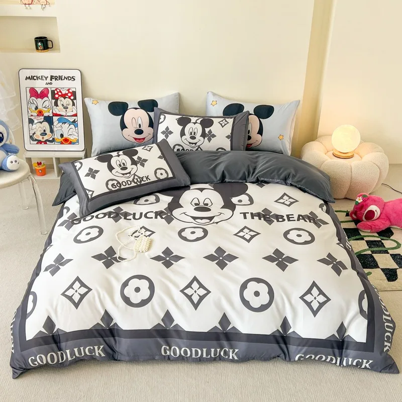 Disney Cartoon Cartoon Duvet Cover Pillowcase Summer Wash Cartoon Print, Bedding Set Comfortable, Multiple Sizes Kids Gifts