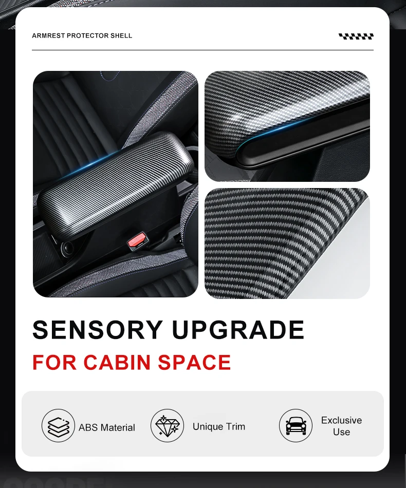 Auto-Mittelkonsolen-Organizer Armlehnenbox-Verkleidungsabdeckung für MINI COOPER S F66 F65 F67 ABS Auto-Innenzubehör – Detail 3