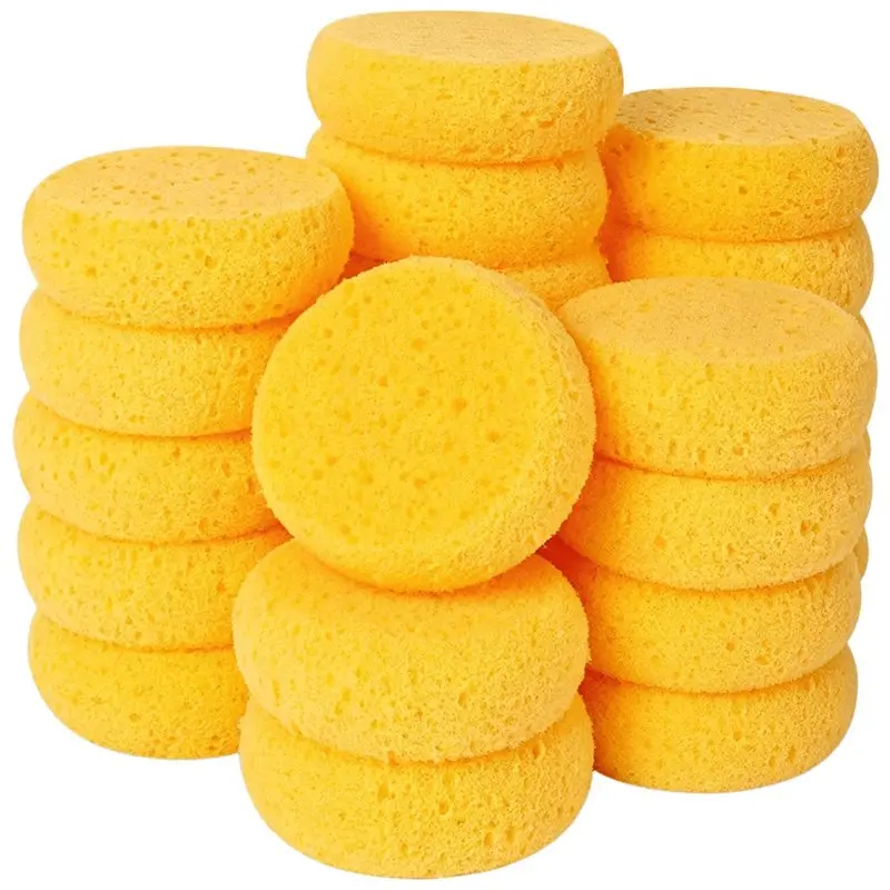 A53M-30Pcs Round Pottery Sponges Care, Tack Sponges For Efficient Sculpting Cleanup For Painting, Car Waxing, Washing Di