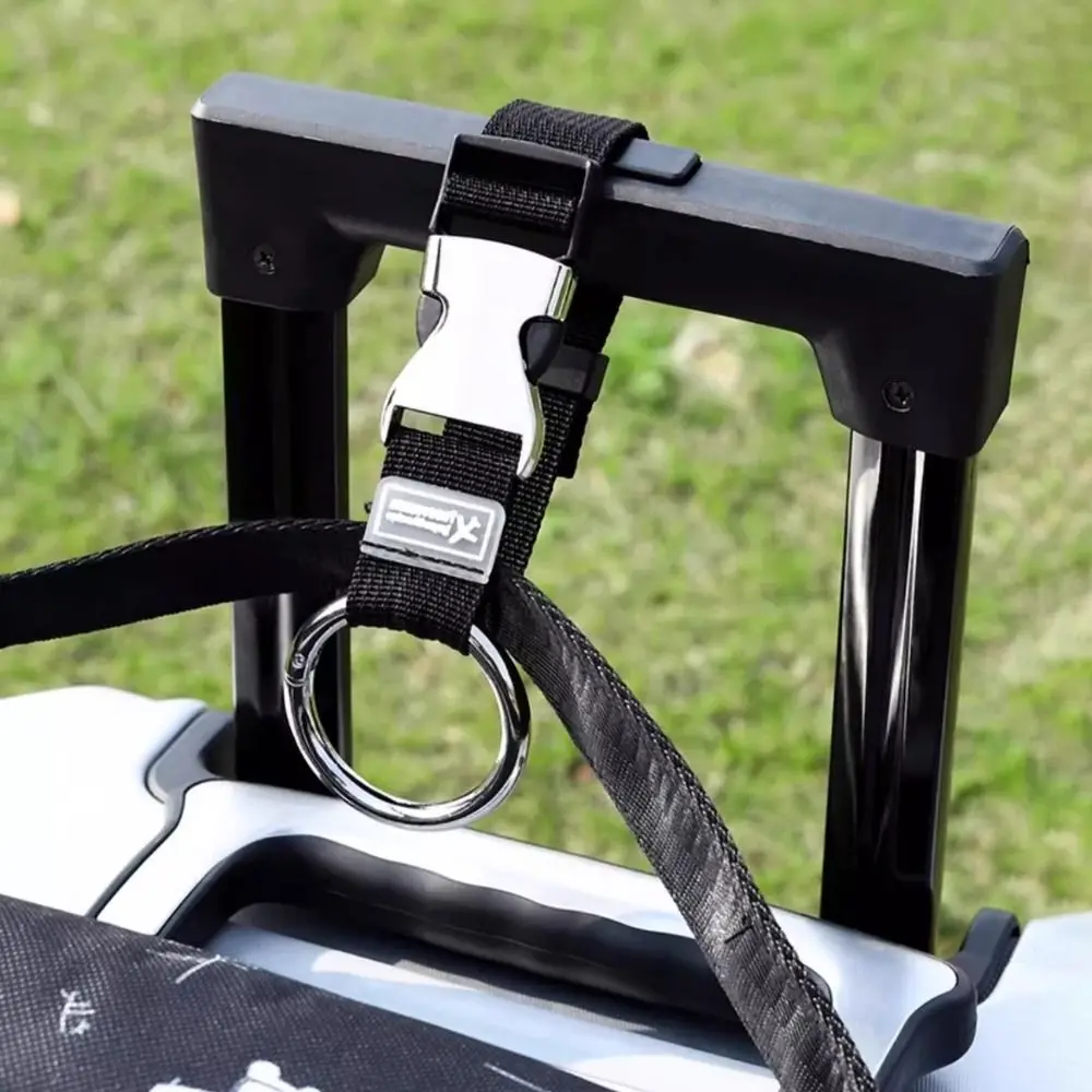 Portable Round Carabiner Small Travel Luggage Bag Bind Belt Lanyard Bag Bundling Tie Strap Belt Keychain