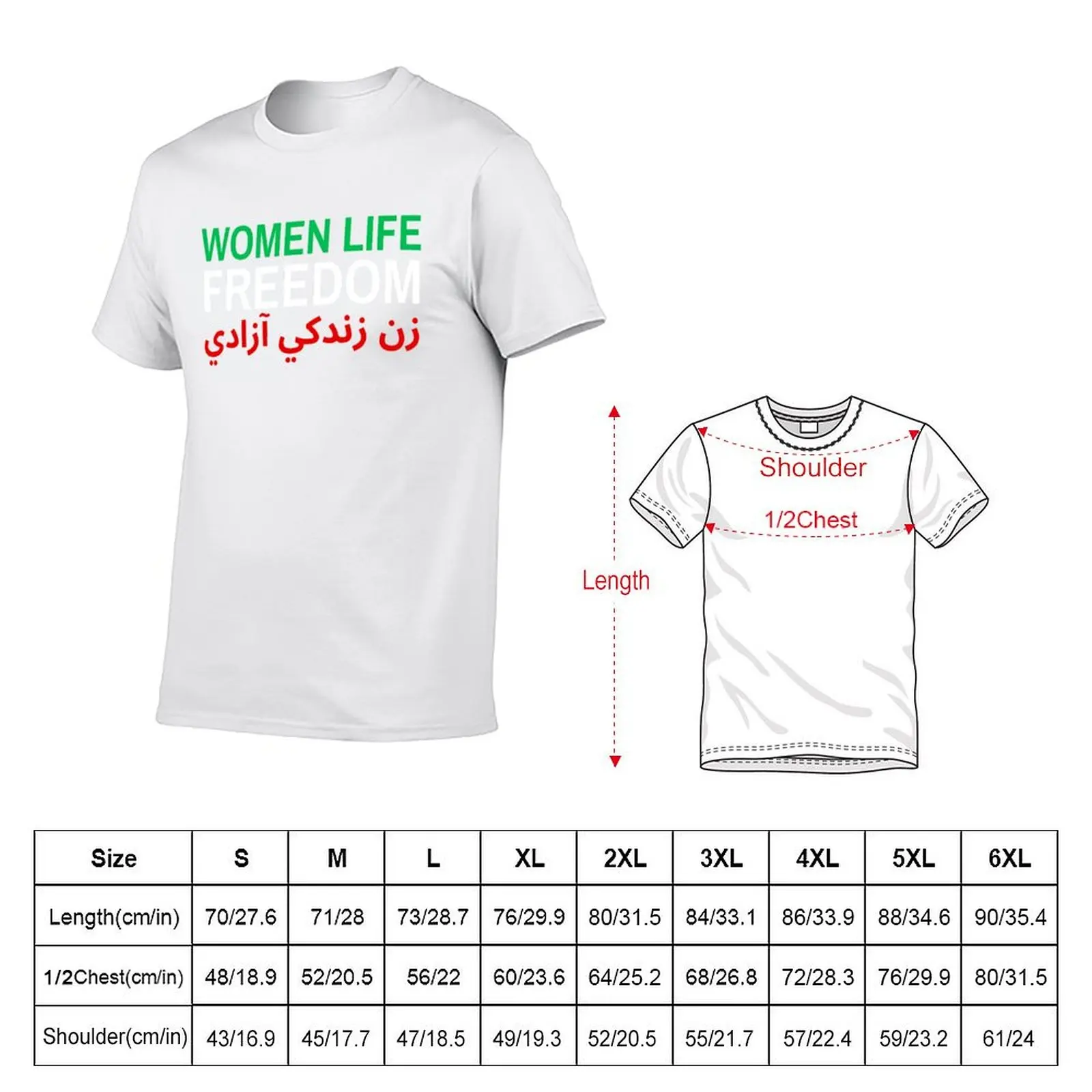 Zan Zendegi Azadi T-Shirt man t shirt cotton graphic t shirts for man T-Shirt