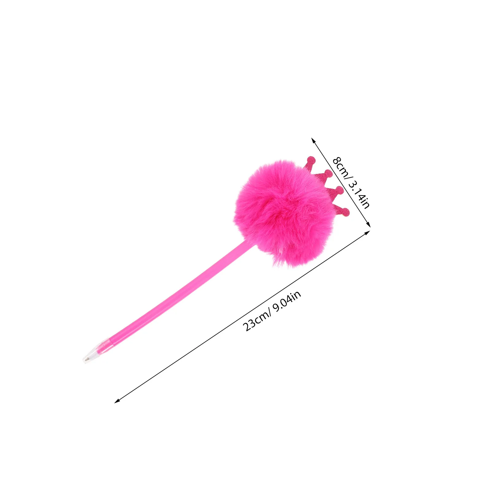 4Pcs Pom Pom Ballpoint Pen Crown Top Creative Writing Pen Party Favor Decorative Stationery Kawaii Office School Supplies