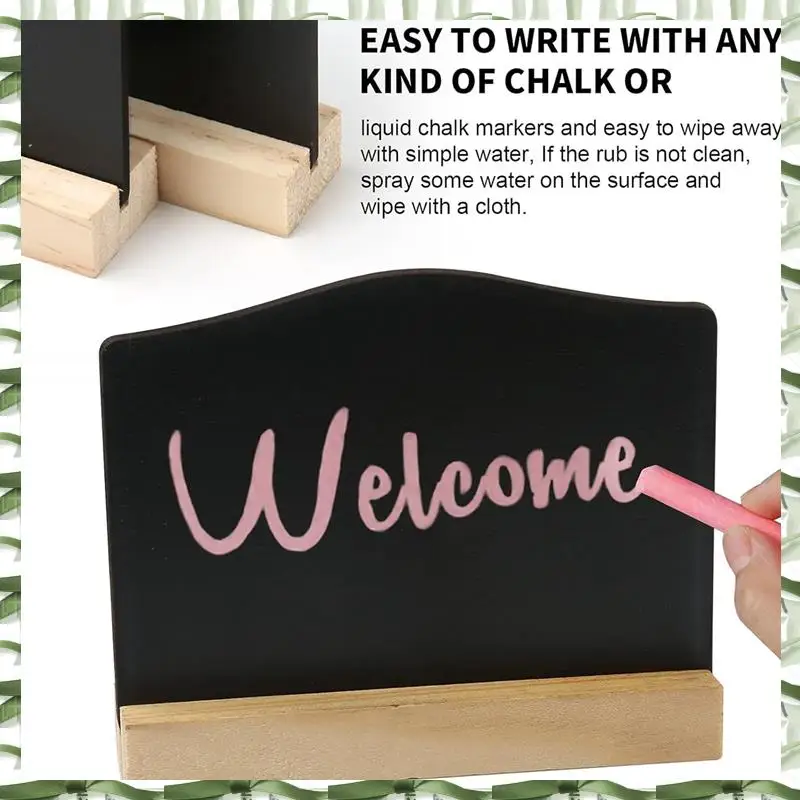 Professional Tool 12PCS Mini Chalkboard Signs Kitchen Notes Chalk Boards Small Blackboard Message Tabletop Board With Stands 10X