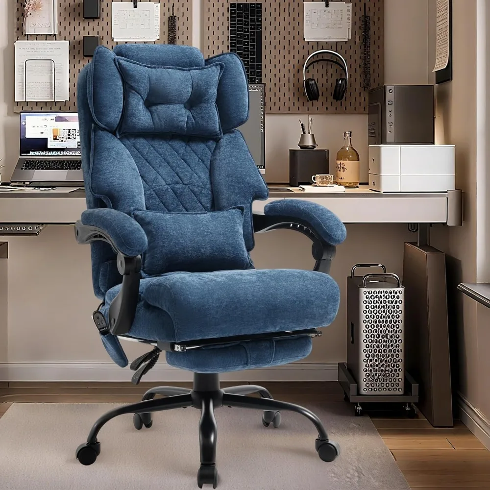 เก้าอี้สำนักงานปรับเอนได้สำหรับคนตัวใหญ่และสูง พร้อมที่พักเท้า รองรับน้ำหนักได้ถึง 500 ปอนด์