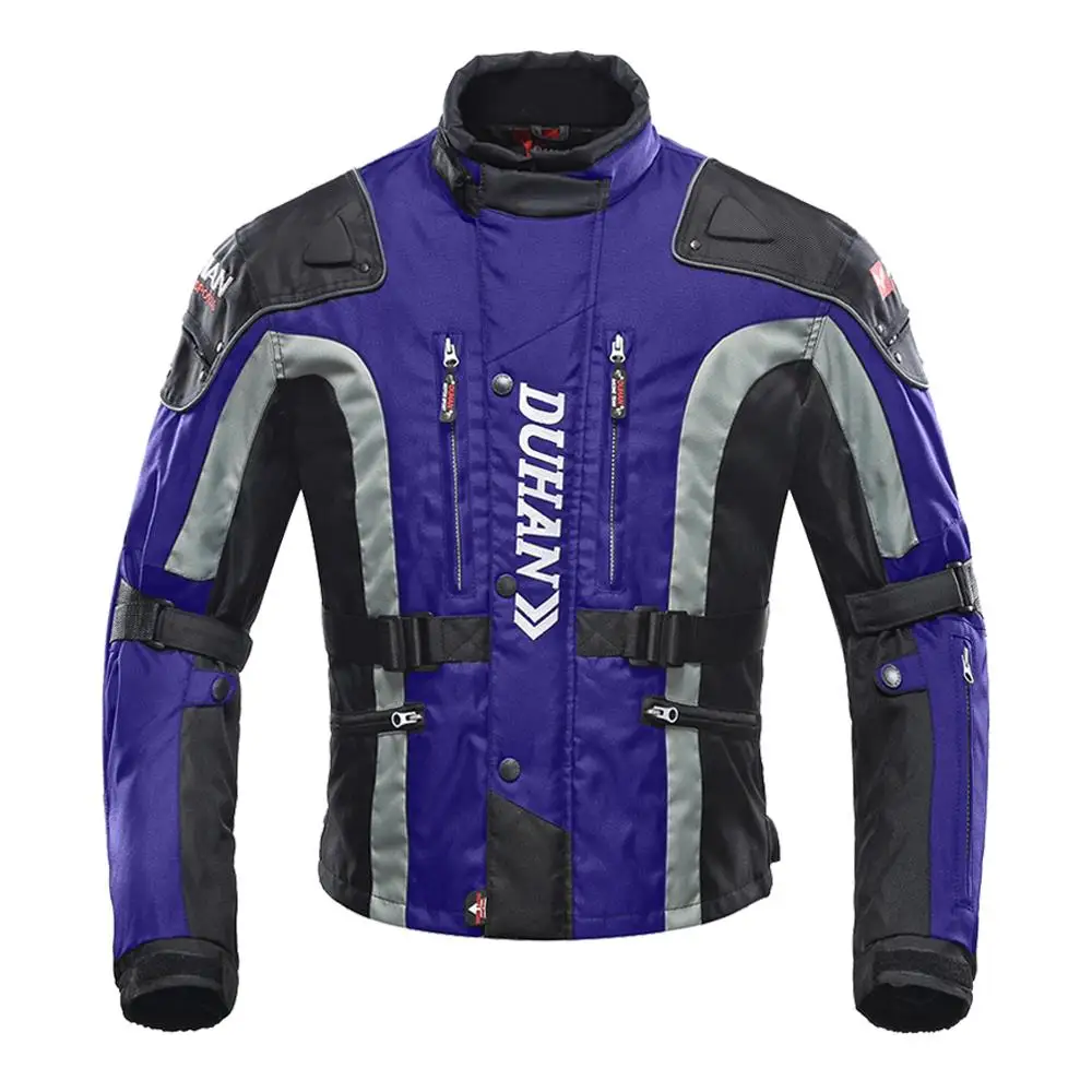 DUHAN Zwarte Motorjas Motorbroek Heren Motocross Racing Jas Body Armor Met Moto Protector Moto Kleding