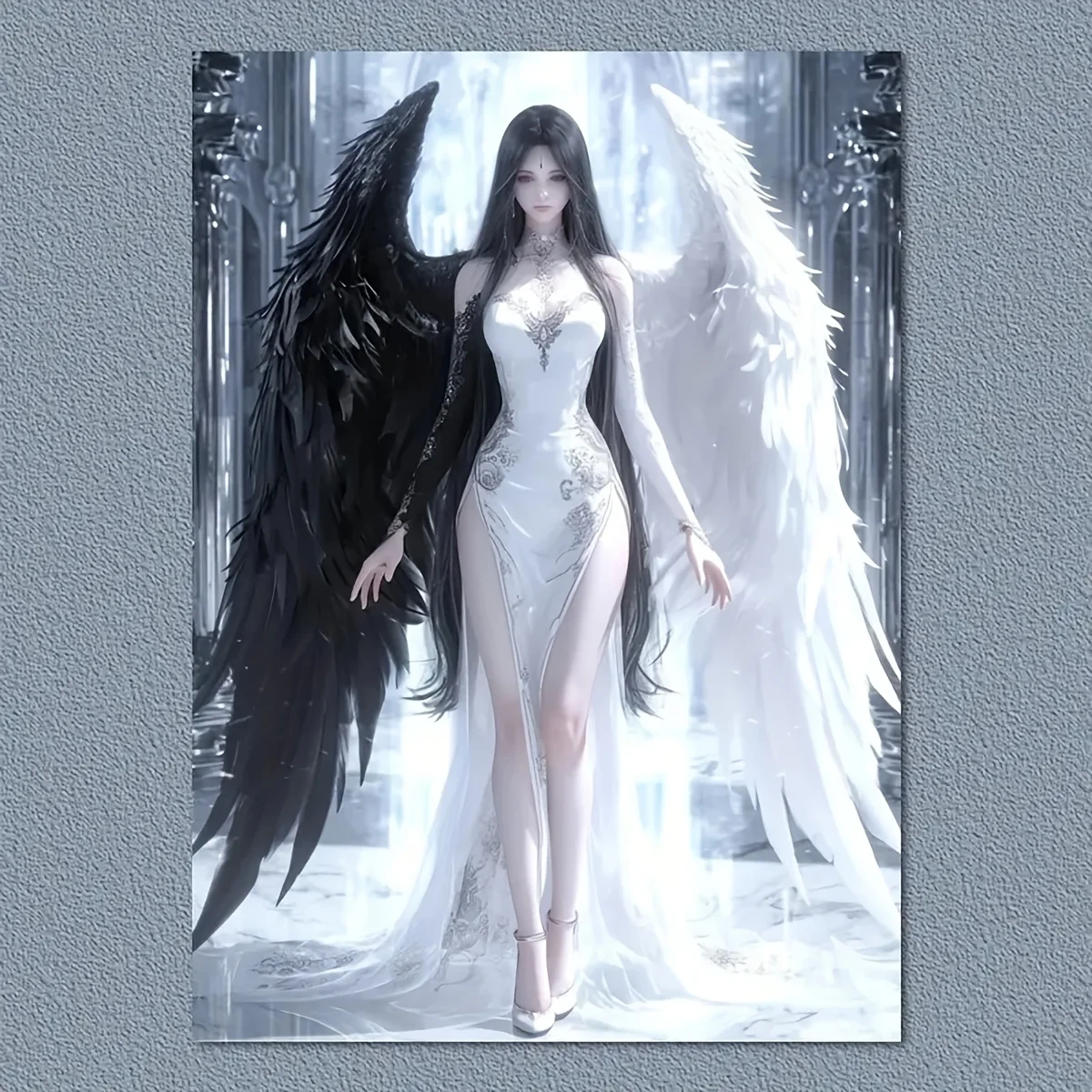High-Quality Anime Angel Canvas Wall Art Poster, Frameless Print for Home & Office Decor, Ideal for Anime Fans and Collectors