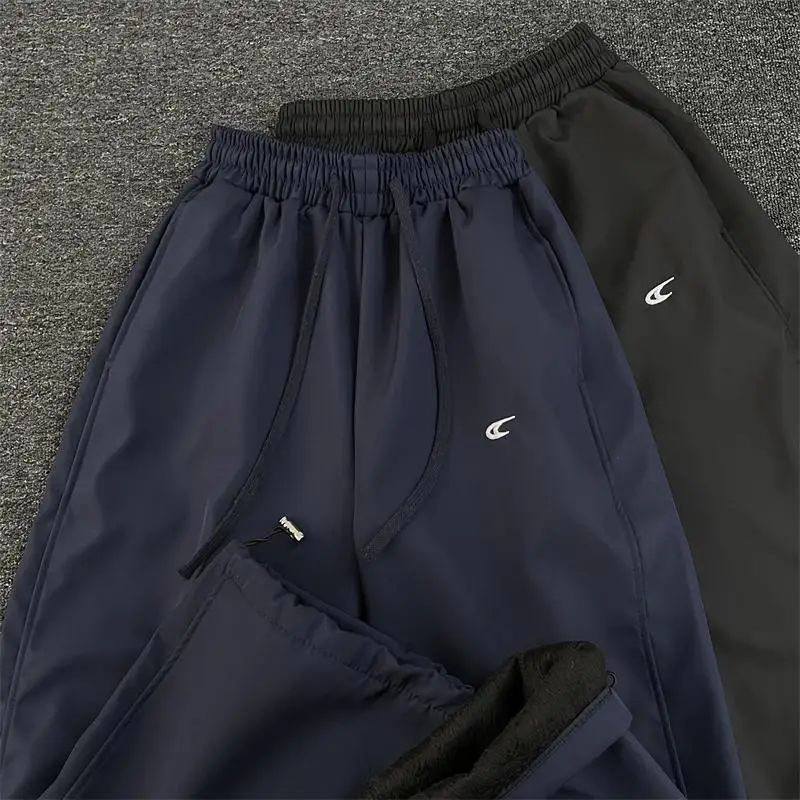 

American Sle Men's Fce Lined Waterproof Hiking Trousers Outdoor Sports Skiing Pants Casual Loose Fit Long Straight Leg